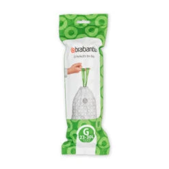Brabantia PerfectFit Afvalzak Met Trekbandsluiting Code G, 23-30 Liter, 20 Stuks/rol - Wit