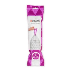 Brabantia PerfectFit Afvalzak Met Trekbandsluiting Code C, 10-12 Liter, 20 Stuks/rol - White