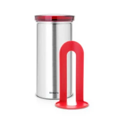 Brabantia Voorraadbus Voor 18 Koffie- En Theepads - Matt Steel FPP/Rood -Brabantia 1110107 a44f1965