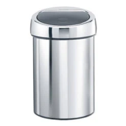 Brabantia Touch Bin Wandafvalemmer 3 Liter Met Kunststof Binnenemmer - Brilliant Steel