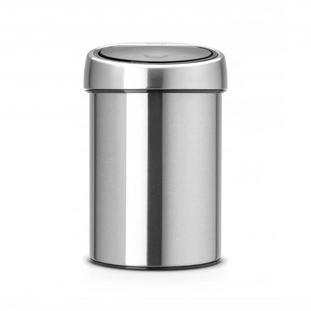 Brabantia Touch Bin Wandafvalemmer 3 Liter Met Kunststof Binnenemmer - Matt Steel Fingerprint Proof 3 Brabantia Touch Bin Wandafvalemmer 3 Liter Met Kunststof Binnenemmer - Matt Steel Fingerprint Proof