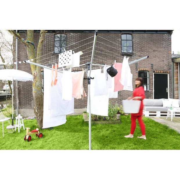 Brabantia Lift-o-Matic Advance Droogmolen - 50 M - Met Kunststof Betonanker, Beschermhoes En Wasknijpertasje 5 Brabantia Lift-o-Matic Advance Droogmolen - 50 M - Met Kunststof Betonanker, Beschermhoes En Wasknijpertasje - Afbeelding 3