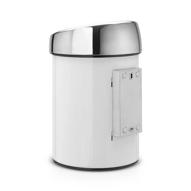 Brabantia Touch Bin Wandafvalemmer 3 Liter Met Kunststof Binnenemmer - White / Brilliant Steel 4 Brabantia Touch Bin Wandafvalemmer 3 Liter Met Kunststof Binnenemmer - White / Brilliant Steel - Afbeelding 2
