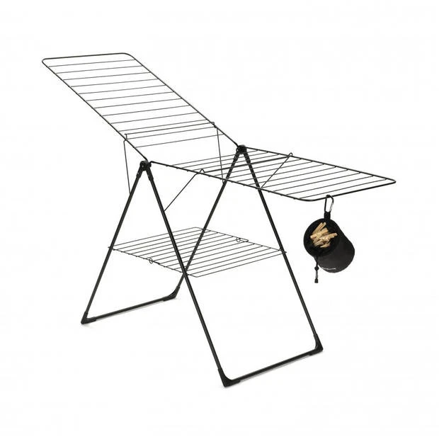 Brabantia Droogrek T-model 20 Meter Met Wasknijpertasje - Black 3 Brabantia Droogrek T-model 20 Meter Met Wasknijpertasje - Black