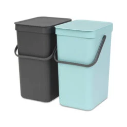 Brabantia Sort & Go Inbouwprullenbak 2x12 L - Mint/Grey