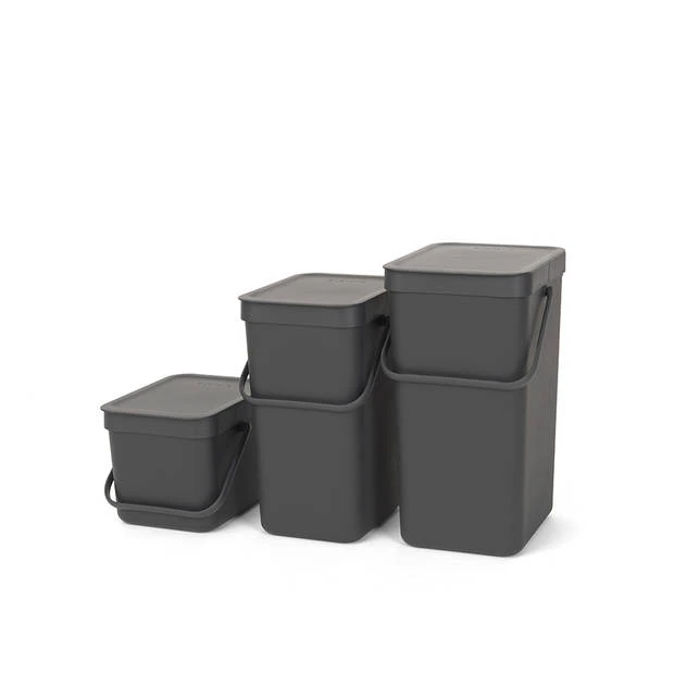 Brabantia Sort & Go Afvalemmer 6 Liter - Dark Grey 5 Brabantia Sort & Go Afvalemmer 6 Liter - Dark Grey - Afbeelding 3