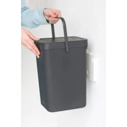Brabantia Sort & Go Afvalemmer 12 Liter - Dark Grey -Brabantia 1386478 22fecb09