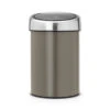 Brabantia Touch Bin Wandafvalemmer 3 Liter Met Kunststof Binnenemmer - Platinum / Matt Steel 1 Brabantia Touch Bin Wandafvalemmer 3 Liter Met Kunststof Binnenemmer - Platinum / Matt Steel -Brabantia 1391083