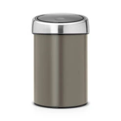 Brabantia Touch Bin Wandafvalemmer 3 Liter Met Kunststof Binnenemmer - Platinum / Matt Steel