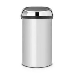 Brabantia Touch Bin Afvalemmer 60 Liter - Metallic Grey / Brilliant Steel