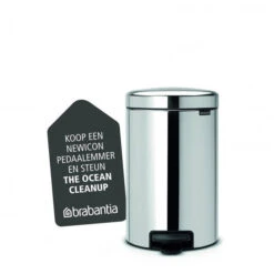 Brabantia NewIcon Pedaalemmer 12 Liter Met Kunststof Binnenemmer - Brilliant Steel -Brabantia 1429323 09abfe44