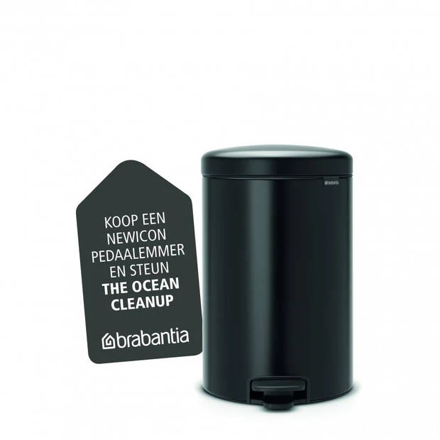 Brabantia NewIcon Pedaalemmer 20 Liter Met Kunststof Binnenemmer - Matt Black 8 Brabantia NewIcon Pedaalemmer 20 Liter Met Kunststof Binnenemmer - Matt Black - Afbeelding 6