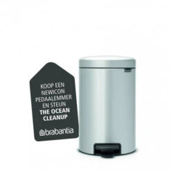Brabantia NewIcon Pedaalemmer 12 Liter Met Kunststof Binnenemmer - Metallic Grey -Brabantia 1429347 49dfc428