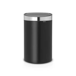 Brabantia Touch Bin Afvalemmer 40 Liter Met Kunststof Binnenemmer - Matt Black / Matt Steel Fingerprint Proof