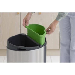 Brabantia Touch Bin Afvalemmer 10 + 23 Liter Met 2 Kunststof Binnenemmers - Matt Steel -Brabantia 1433426 458232a1