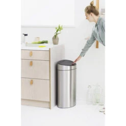 Brabantia Touch Bin Afvalemmer 10 + 23 Liter Met 2 Kunststof Binnenemmers - Matt Steel Fingerprint Proof -Brabantia 1433427 2bcfdcfc