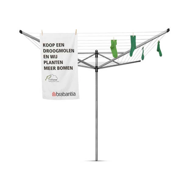 Brabantia Lift-o-Matic Droogmolen - 40 M - Met Metalen Grondanker 4 Brabantia Lift-o-Matic Droogmolen - 40 M - Met Metalen Grondanker - Afbeelding 2
