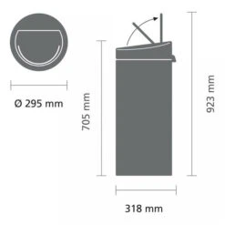 Brabantia Touch Bin Afvalemmer 30 Liter Met Kunststof Binnenemmer - Platinum -Brabantia 1475916 6ec5f28d