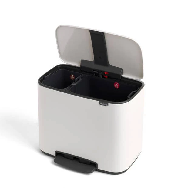 Brabantia Bo Pedaalemmer 11 + 23 Liter Met 2 Kunststof Binnenemmers - White 7 Brabantia Bo Pedaalemmer 11 + 23 Liter Met 2 Kunststof Binnenemmers - White - Afbeelding 5