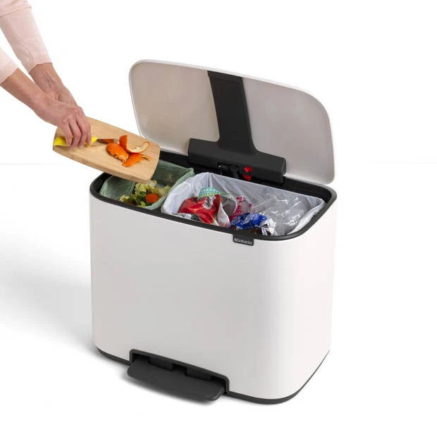 Brabantia Bo Pedaalemmer 11 + 23 Liter Met 2 Kunststof Binnenemmers - White 8 Brabantia Bo Pedaalemmer 11 + 23 Liter Met 2 Kunststof Binnenemmers - White - Afbeelding 6