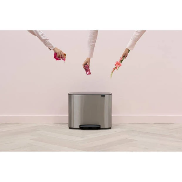 Brabantia Bo Pedaalemmer 11 + 23 Liter Met 2 Kunststof Binnenemmers - Matt Steel Fingerprint Proof 11 Brabantia Bo Pedaalemmer 11 + 23 Liter Met 2 Kunststof Binnenemmers - Matt Steel Fingerprint Proof - Afbeelding 9