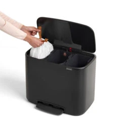 Brabantia Bo Pedaalemmer 3 X 11 Liter Met 3 Kunststof Binnenemmers - Matt Black -Brabantia 1773241 df796b2f