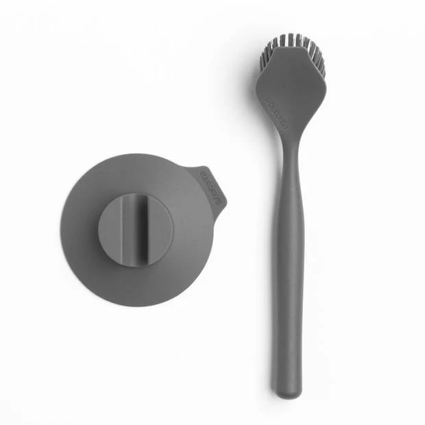 Brabantia Afwasborstel Met Zuignaphouder - Dark Grey 4 Brabantia Afwasborstel Met Zuignaphouder - Dark Grey - Afbeelding 2
