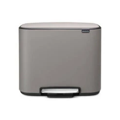 Brabantia Bo Pedaalemmer 3 X 11 Liter Met 3 Kunststof Binnenemmers - Mineral Concrete Grey
