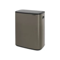 Brabantia Bo Touch Bin Afvalemmer 2 X 30 Liter Met 2 Kunststof Binnenemmers - Platinum