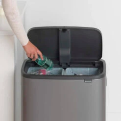 Brabantia Bo Touch Bin Afvalemmer 2 X 30 Liter Met 2 Kunststof Binnenemmers - Platinum -Brabantia 2119670 57d8db19