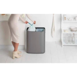 Brabantia Bo Touch Bin Afvalemmer 2 X 30 Liter Met 2 Kunststof Binnenemmers - Platinum -Brabantia 2119670 75e805d1