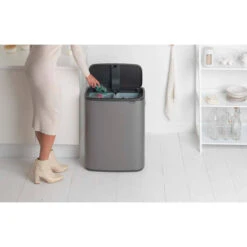 Brabantia Bo Touch Bin Afvalemmer 2 X 30 Liter Met 2 Kunststof Binnenemmers - Platinum -Brabantia 2119670 7e6c011c