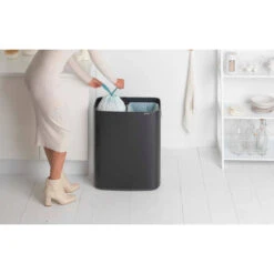 Brabantia Bo Touch Bin Afvalemmer 2 X 30 Liter Met 2 Kunststof Binnenemmers - Matt Black -Brabantia 2119671 3c9860a8