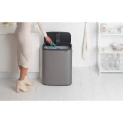 Brabantia Bo Touch Bin Afvalemmer 60 Liter Met Kunststof Binnenemmer - Platinum -Brabantia 2119672 43a21c0e
