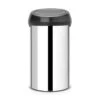 Brabantia Touch Bin Afvalemmer 60 Liter - Brilliant Steel / Matt Black