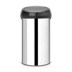 Brabantia Touch Bin Afvalemmer 60 Liter - Brilliant Steel / Matt Black