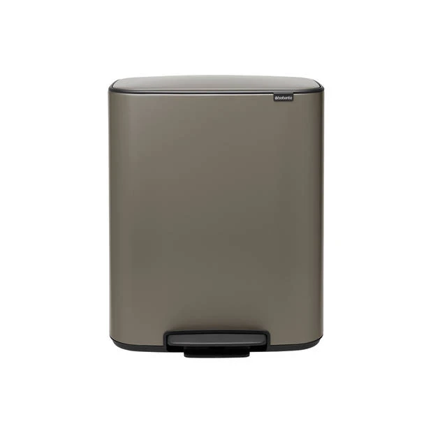 Brabantia Bo Pedaalemmer 2 X 30 Liter Met 2 Kunststof Binnenemmer - Platinum 3 Brabantia Bo Pedaalemmer 2 X 30 Liter Met 2 Kunststof Binnenemmer - Platinum