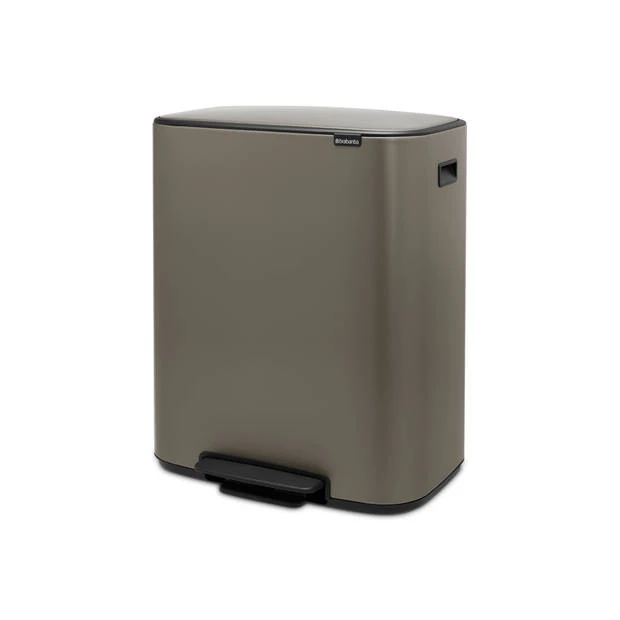 Brabantia Bo Pedaalemmer 2 X 30 Liter Met 2 Kunststof Binnenemmer - Platinum 7 Brabantia Bo Pedaalemmer 2 X 30 Liter Met 2 Kunststof Binnenemmer - Platinum - Afbeelding 5