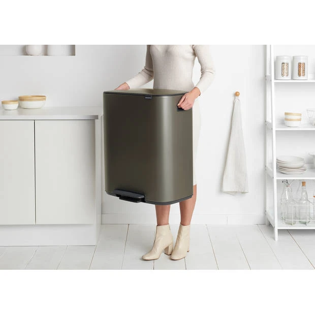 Brabantia Bo Pedaalemmer 2 X 30 Liter Met 2 Kunststof Binnenemmer - Platinum 10 Brabantia Bo Pedaalemmer 2 X 30 Liter Met 2 Kunststof Binnenemmer - Platinum - Afbeelding 8