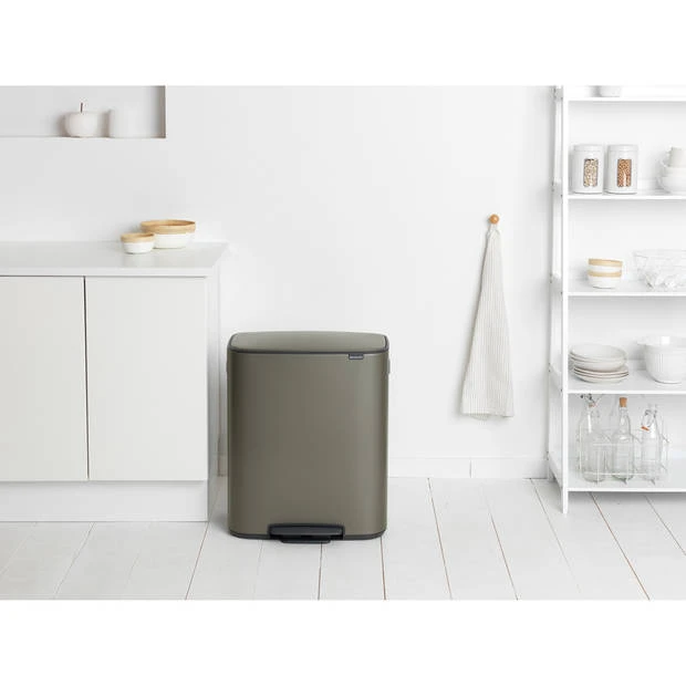 Brabantia Bo Pedaalemmer 2 X 30 Liter Met 2 Kunststof Binnenemmer - Platinum 8 Brabantia Bo Pedaalemmer 2 X 30 Liter Met 2 Kunststof Binnenemmer - Platinum - Afbeelding 6