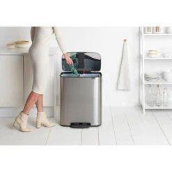 Brabantia Bo Pedaalemmer 2 X 30 Liter Met 2 Kunststof Binnenemmer - Matt Steel Fingerprint Proof -Brabantia 2390584 6f3e888d