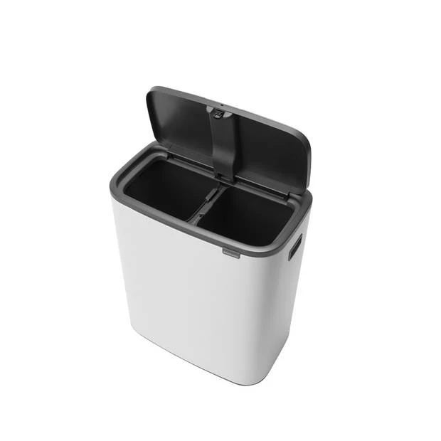 Brabantia Bo Touch Bin Afvalemmer 2 X 30 Liter Met 2 Kunststof Binnenemmers - White 4 Brabantia Bo Touch Bin Afvalemmer 2 X 30 Liter Met 2 Kunststof Binnenemmers - White - Afbeelding 2