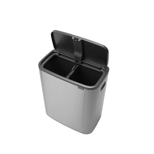 Brabantia Bo Touch Bin Afvalemmer 2 X 30 Liter Met 2 Kunststof Binnenemmers - Matt Steel Fingerprint Proof 7 Brabantia Bo Touch Bin Afvalemmer 2 X 30 Liter Met 2 Kunststof Binnenemmers - Matt Steel Fingerprint Proof - Afbeelding 5