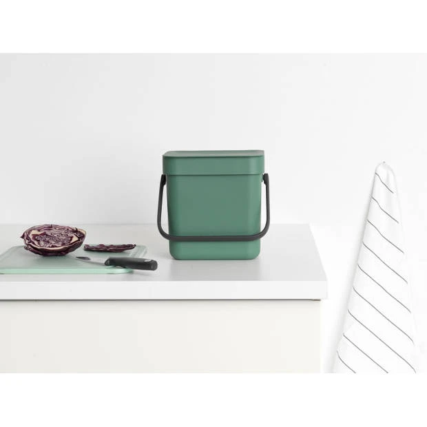 Brabantia Sort & Go Afvalbakje 3 Liter - Fir Green 6 Brabantia Sort & Go Afvalbakje 3 Liter - Fir Green - Afbeelding 4