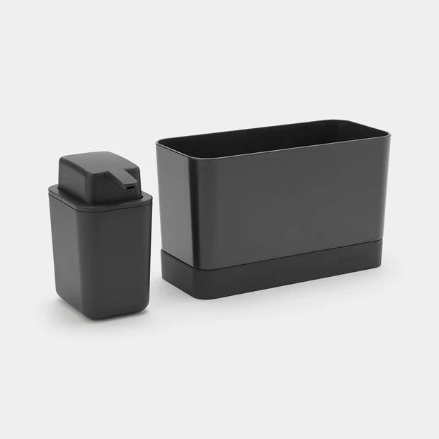 Brabantia Sink Side Aanrecht Organiser Set, Aanrechtbakje En Zeeppomp - Dark Grey 4 Brabantia Sink Side Aanrecht Organiser Set, Aanrechtbakje En Zeeppomp - Dark Grey - Afbeelding 2