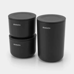 Brabantia ReNew Opbergpotjes, Set Van 3 - Dark Grey -Brabantia 3250548 ba895da4