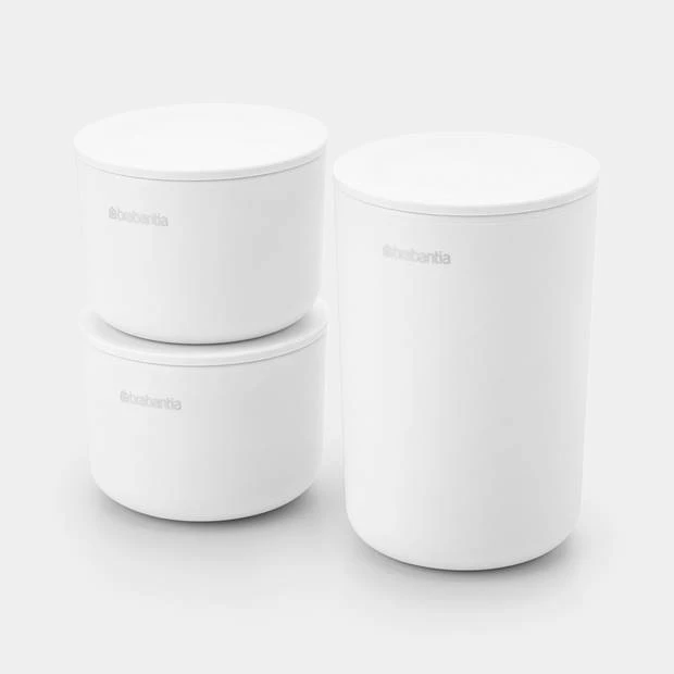 Brabantia ReNew Opbergpotjes, Set Van 3 - White 4 Brabantia ReNew Opbergpotjes, Set Van 3 - White - Afbeelding 2