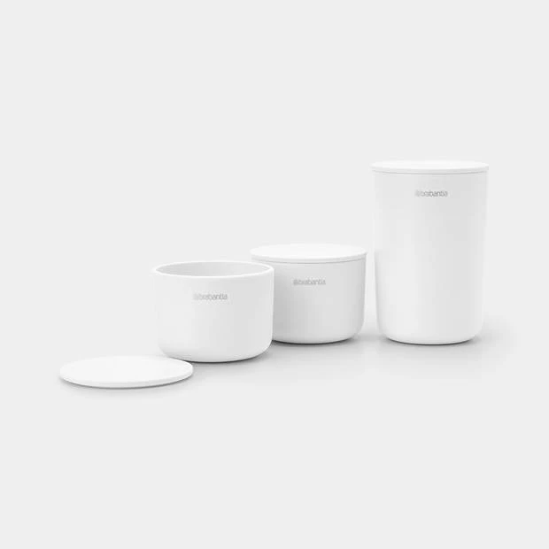 Brabantia ReNew Opbergpotjes, Set Van 3 - White 5 Brabantia ReNew Opbergpotjes, Set Van 3 - White - Afbeelding 3