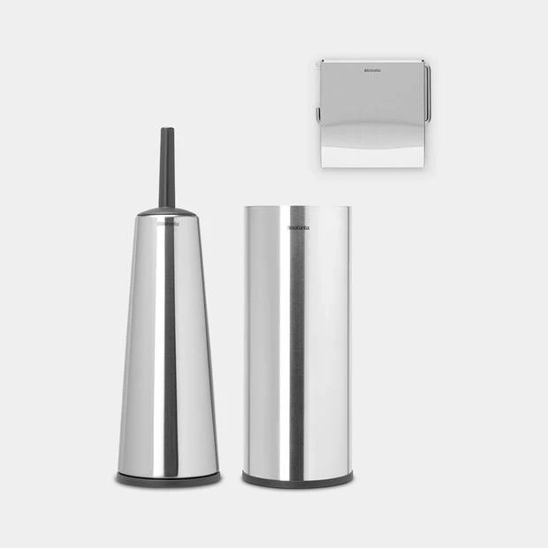 Brabantia ReNew Toiletaccessoires, Set - Toiletborstel Met Houder, Toiletrolhouder En Reserverolhouder - Matt Steel 3 Brabantia ReNew Toiletaccessoires, Set - Toiletborstel Met Houder, Toiletrolhouder En Reserverolhouder - Matt Steel