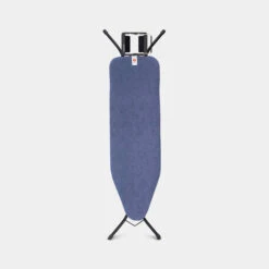 Brabantia Strijkplank B, 124x38 Cm Denim Blue Met Strijkijzerhouder - Black